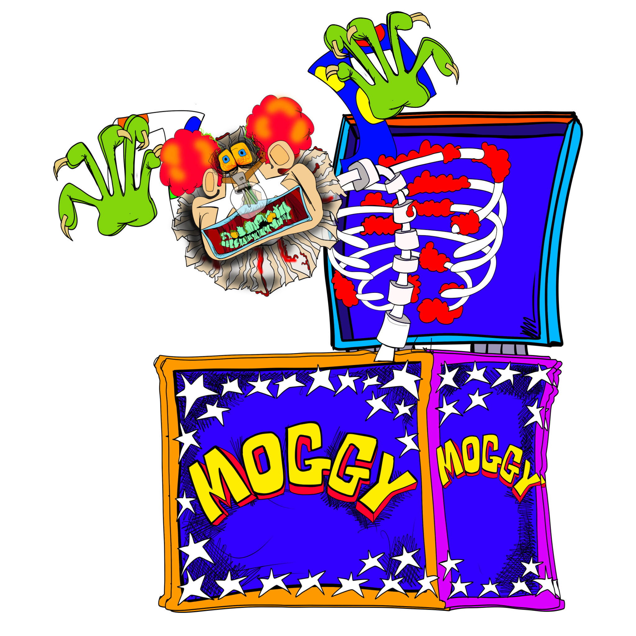 Moggy in the box 3 copy 1, authored Carny Island artwork