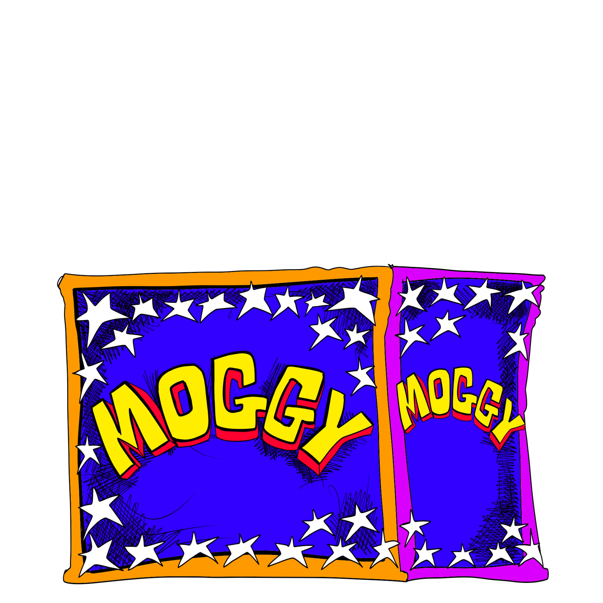 Moggy in the box, authored Carny Island artwork