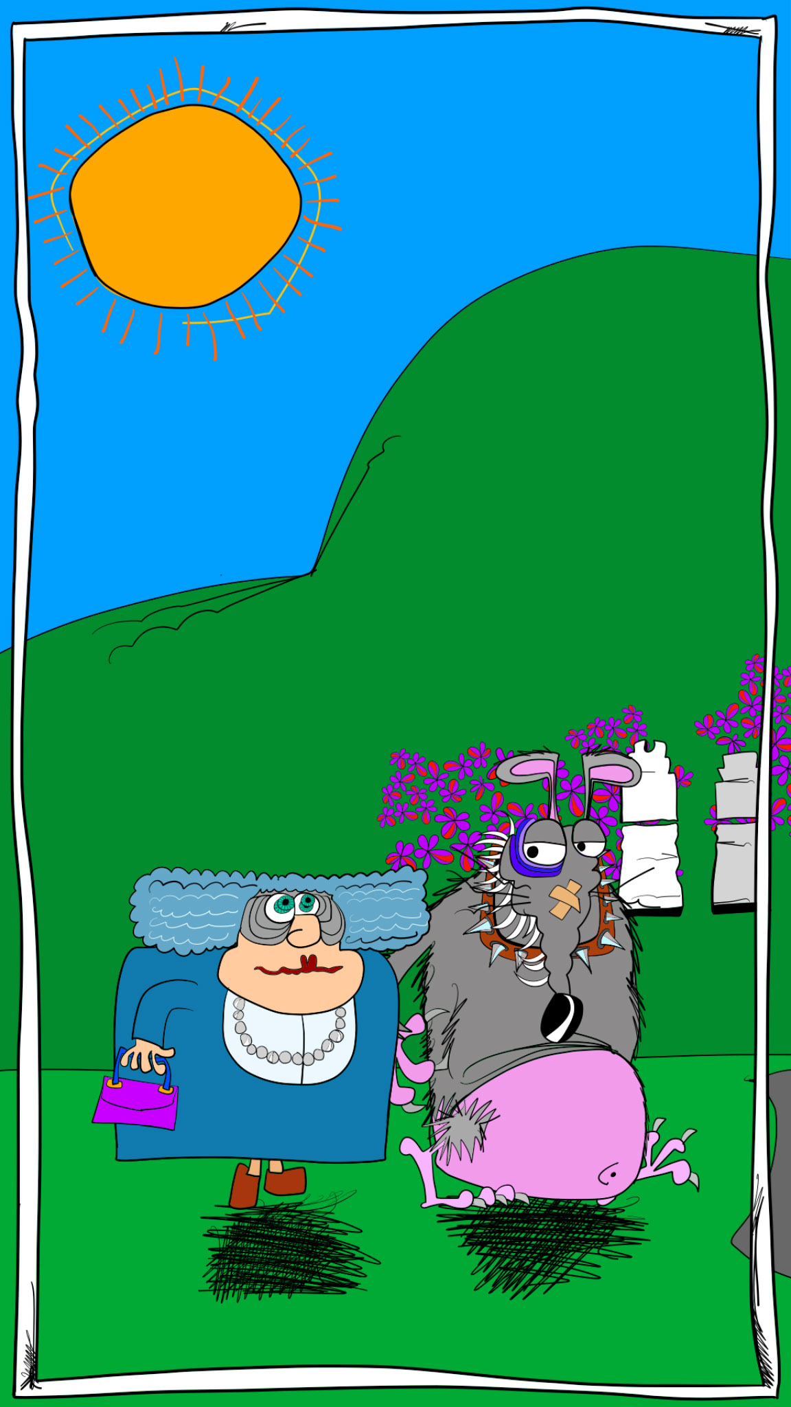 Mongril and mrs vinnie, authored Carny Island artwork