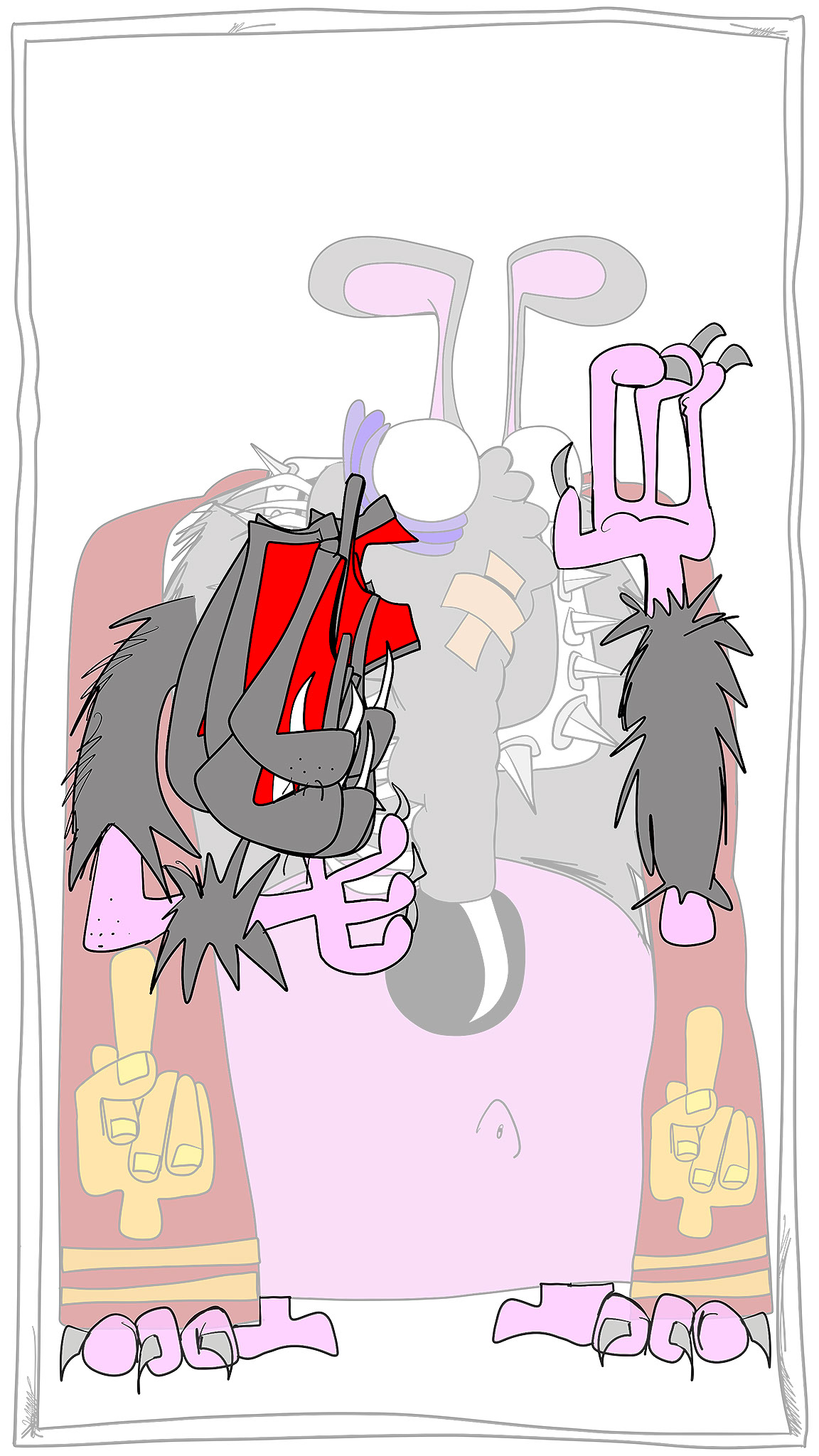 Mongril body parts, authored Carny Island artwork