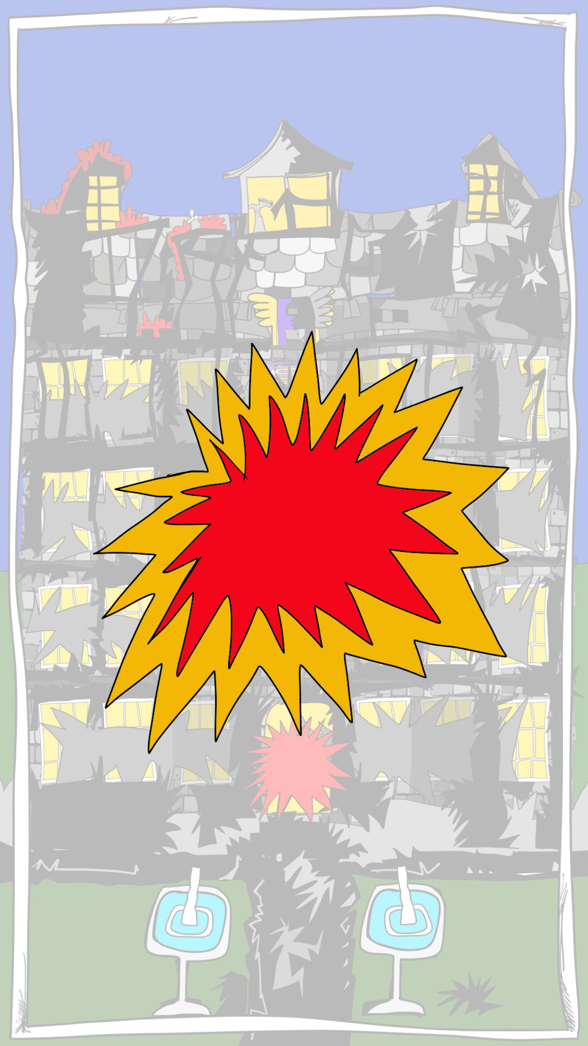 Smoke explosion, authored Carny Island artwork