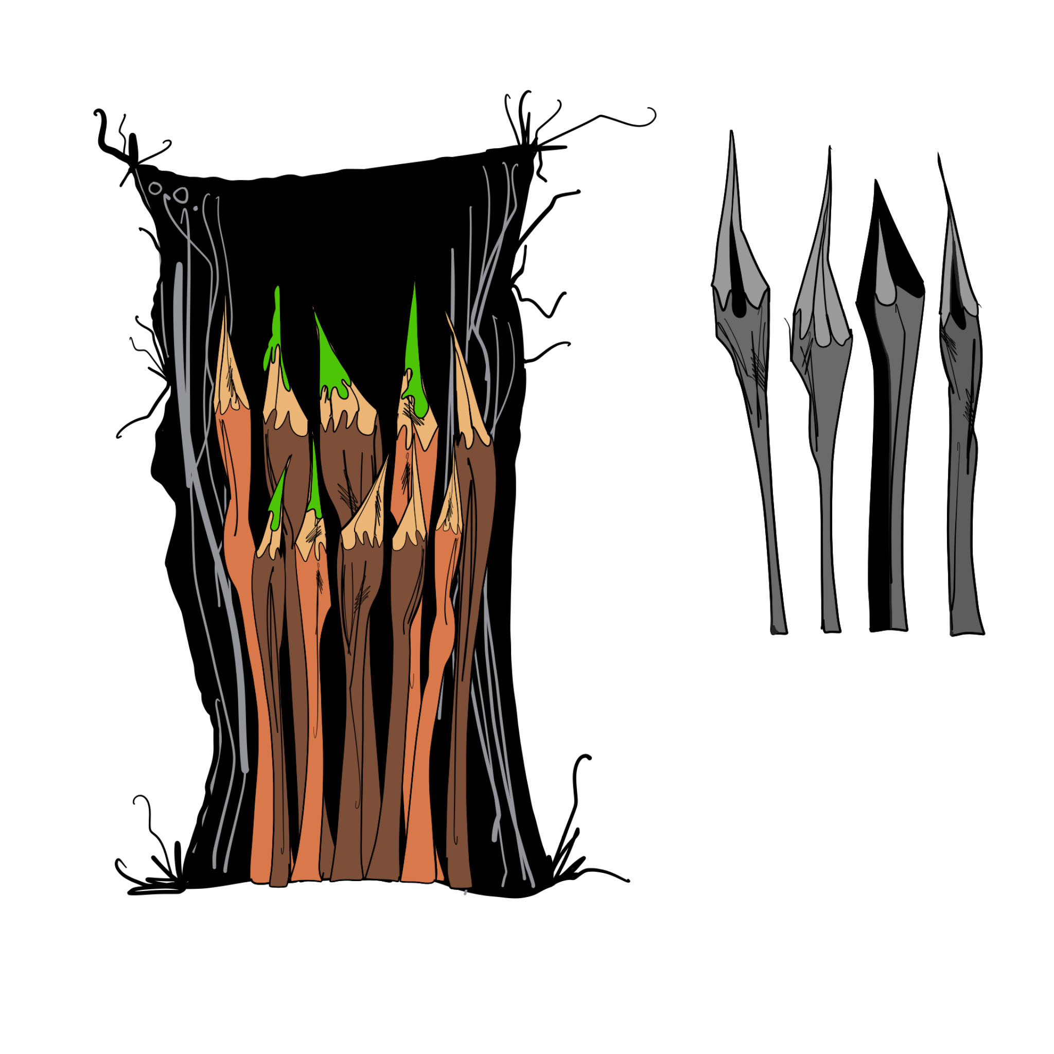 Spiked pit, authored Carny Island artwork