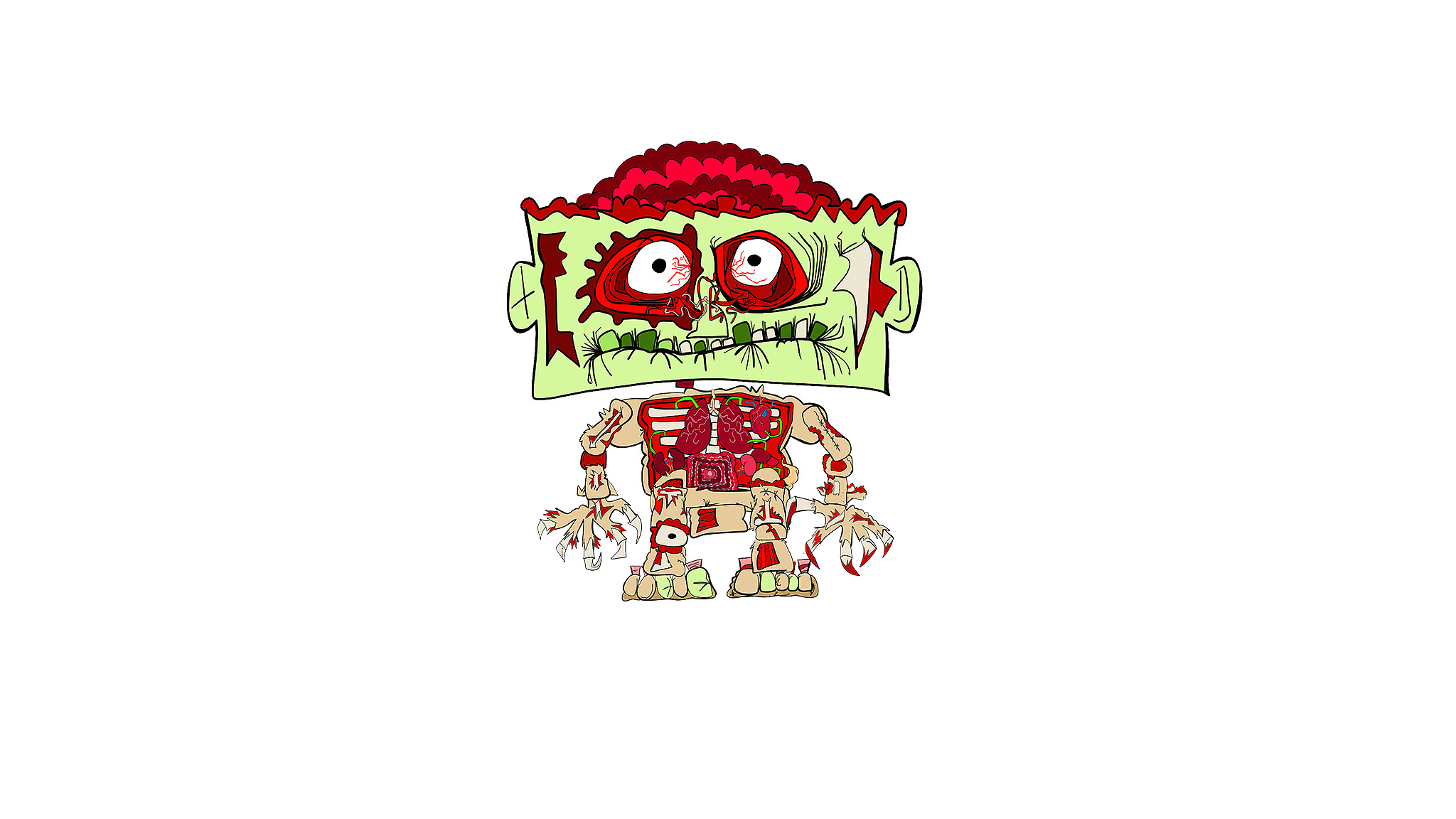 Stein Villain Hero skeleton front copy, authored Carny Island artwork