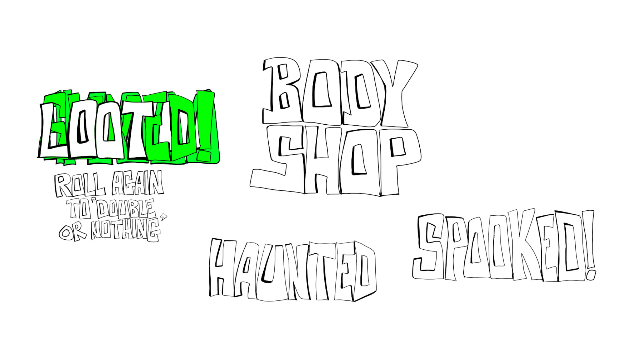 Stone titles, authored Carny Island artwork