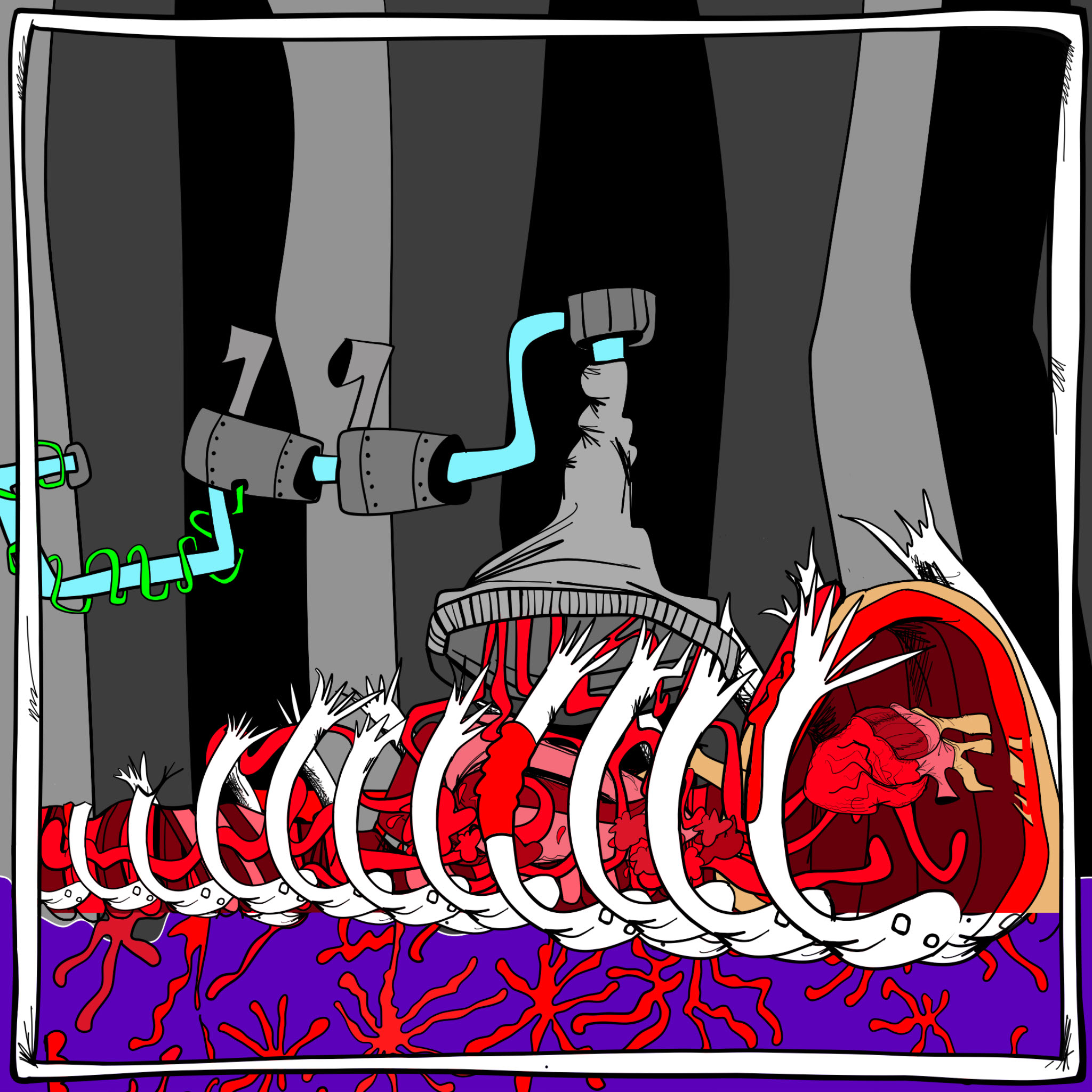 Sucking up organs, authored Carny Island artwork