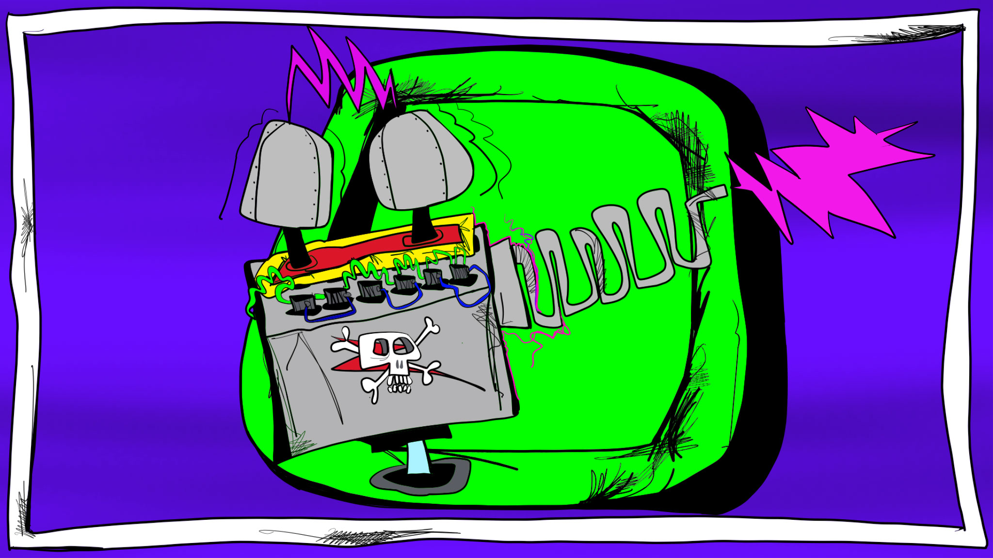 Tazer Button, authored Carny Island artwork