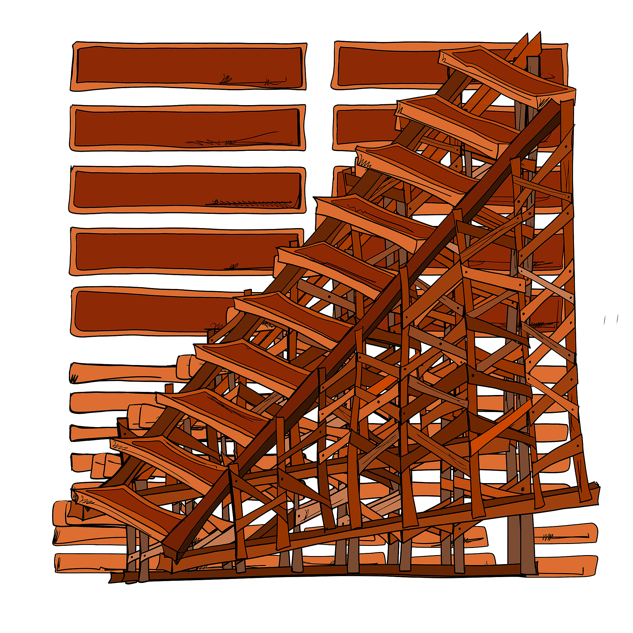 The Hump. Sol stairs, authored Carny Island artwork