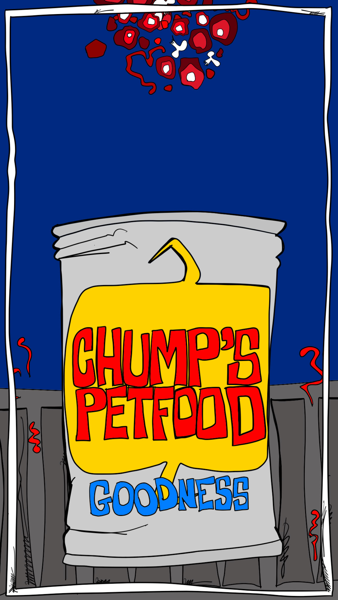 Tin of chump 2, authored Carny Island artwork