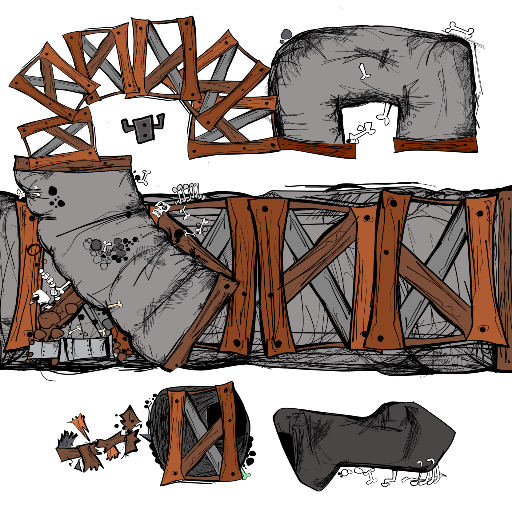 Tracks and tunnels, authored Carny Island artwork