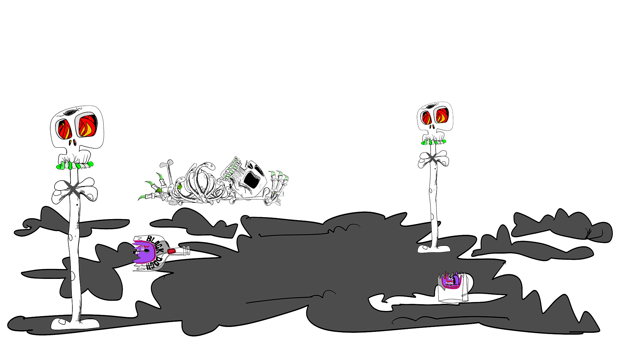 Tunnel art test, authored Carny Island artwork