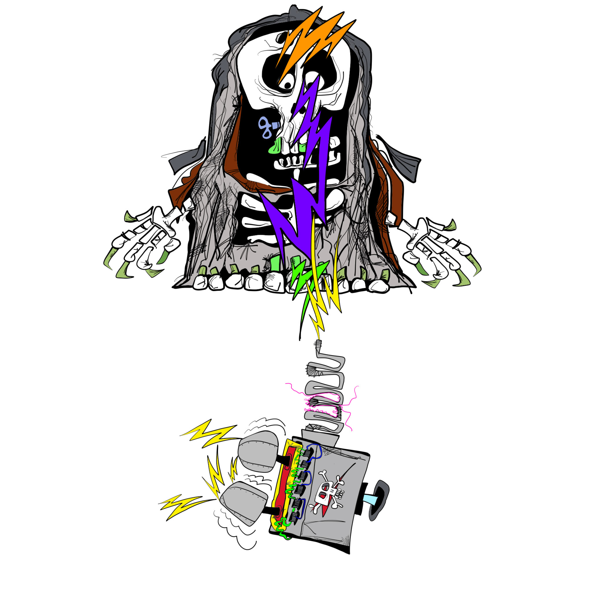 Using the tazer, authored Carny Island artwork