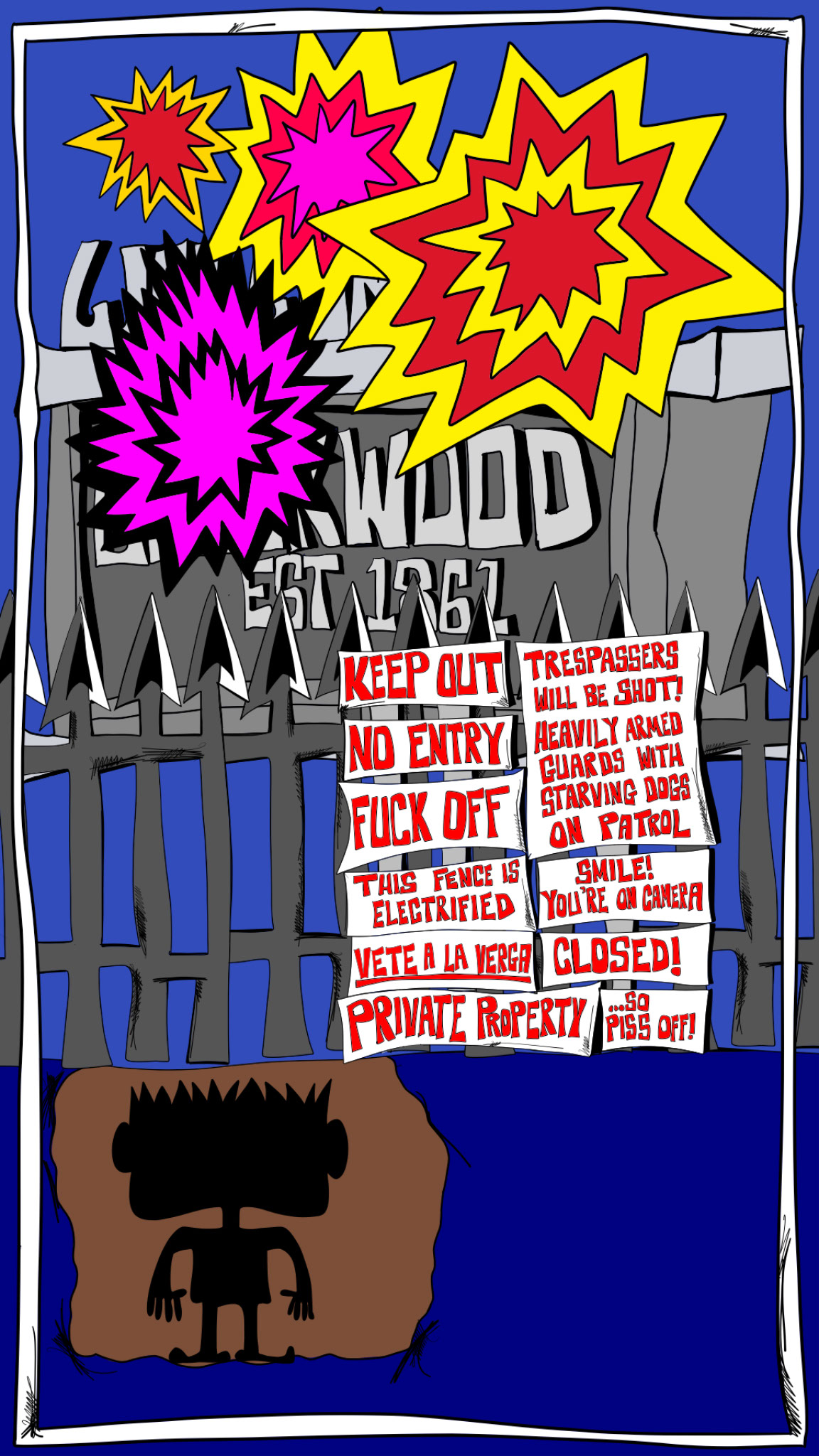 Villain digging, authored Carny Island artwork