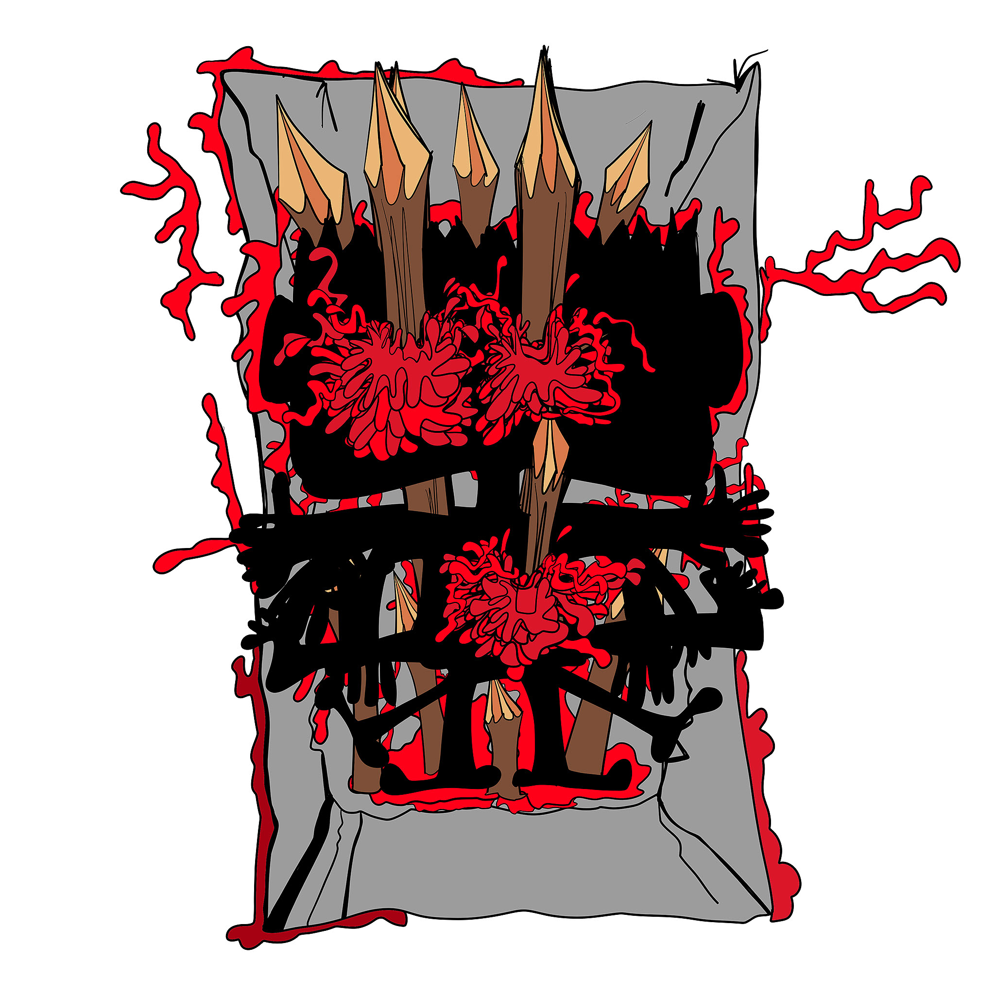 Villain impaled, authored Carny Island artwork