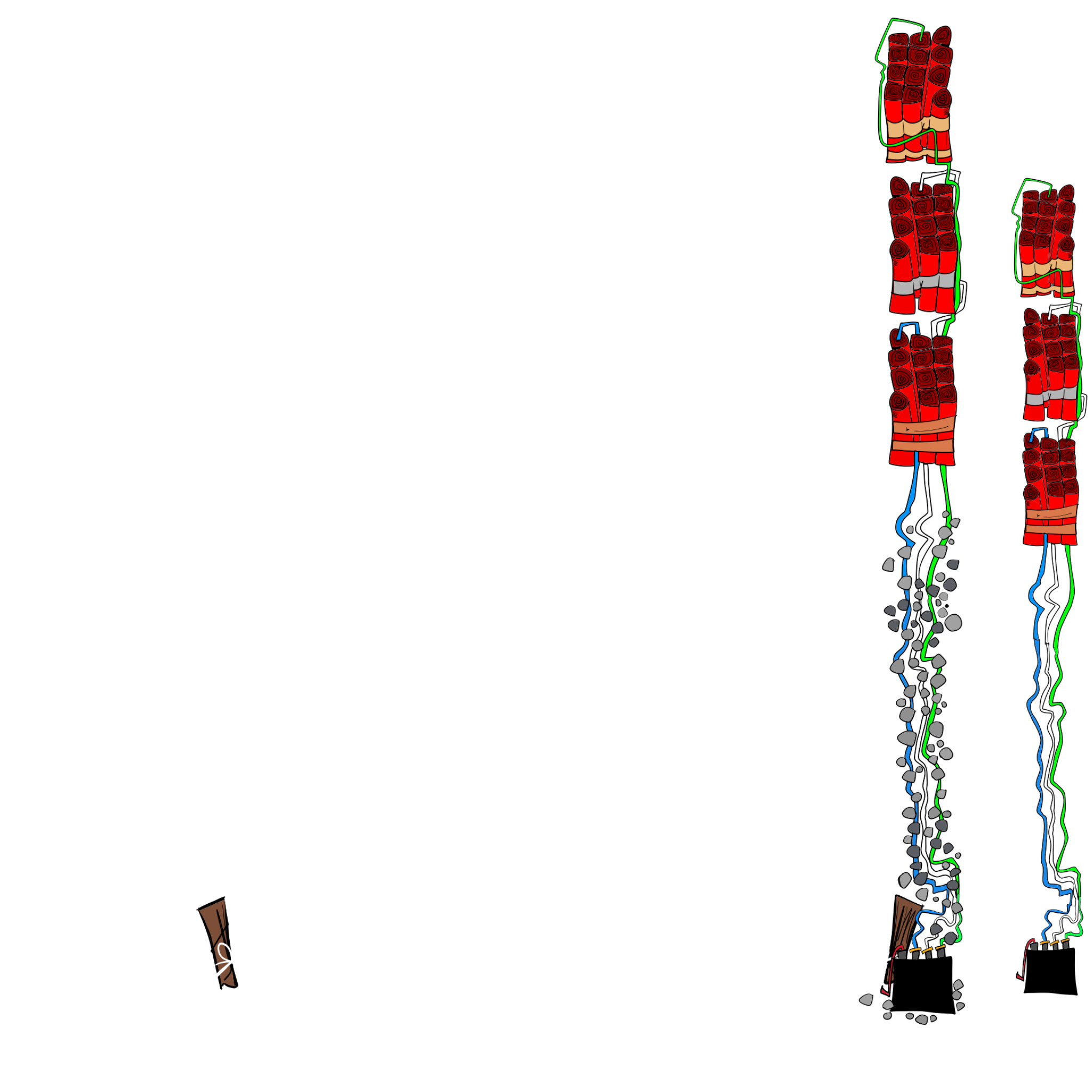 Villain trips explosives, authored Carny Island artwork