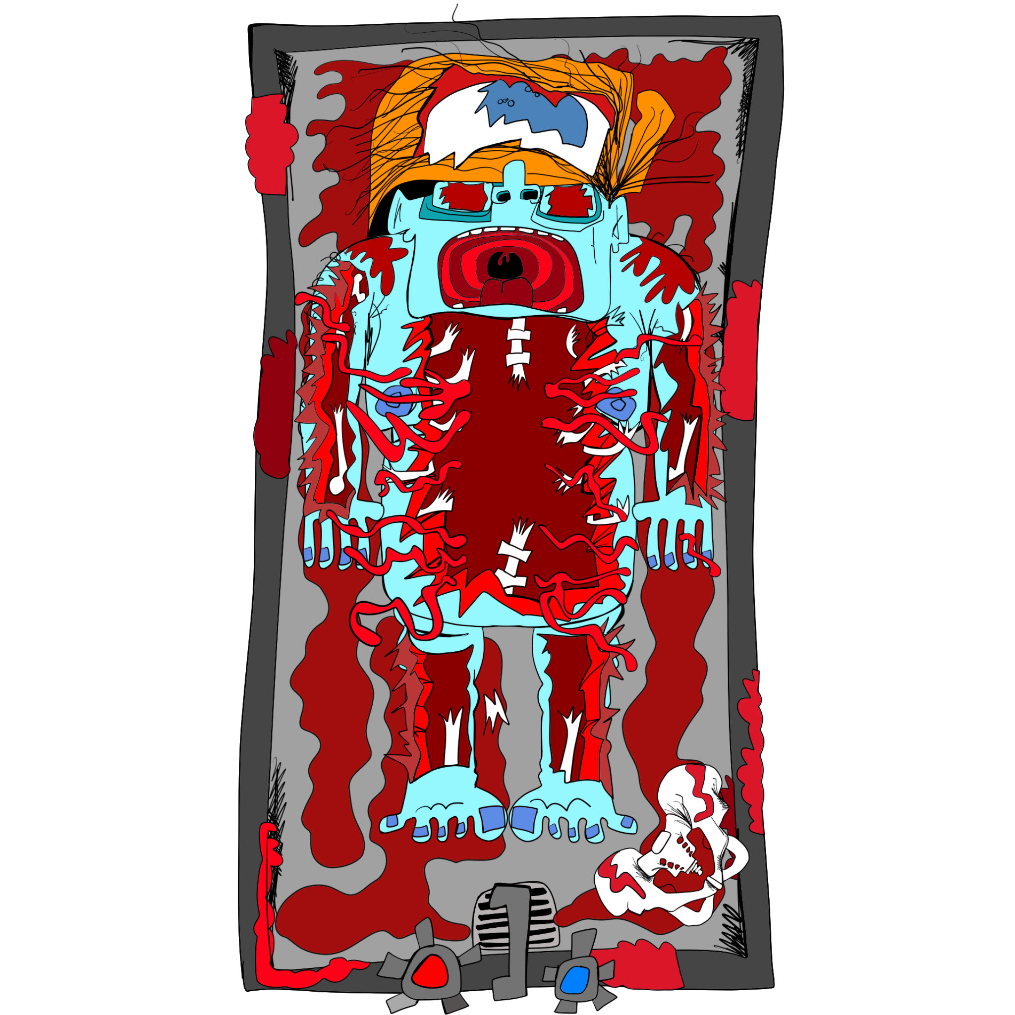 Vinnie body. Top, authored Carny Island artwork